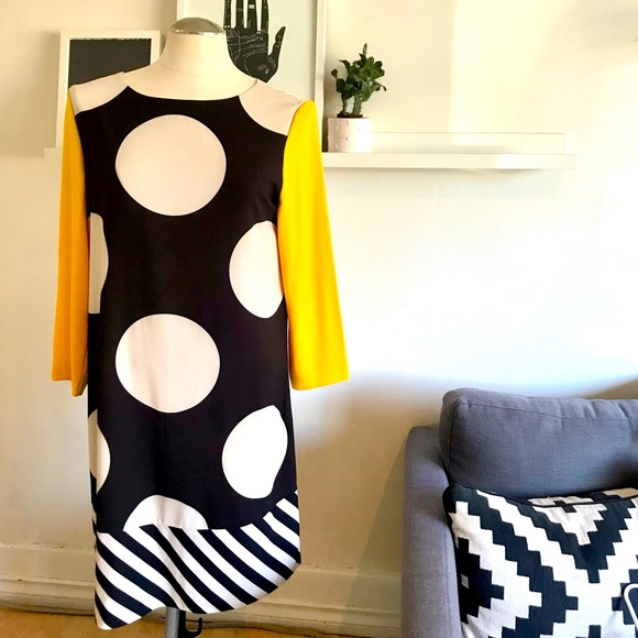 Boutique Moschino silk dress, mod style, US size 12 - Picture 1 of 9